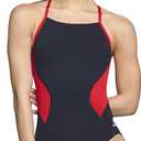 Speedo Womens Swimsuit One Piece Endurance+ Cross Back Solid Adult Team Colors (32, Spark Black/Red)