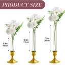 6 Pack 7.9" Glass Bud Vase Taper Candle Holder's Bud Vase for Flower Candlestick Sizes from 22mm to 27mm Adjustable Designed Specially for Taper Candle Holder for Tablescapes, Wedding Decor