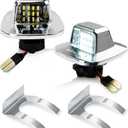 Bestview LED License Plate Light Tag Lamp Chrome Lens with Clip Retainer for 1988-1999 Chevy GMC Silverado Sierra C/K Series 1500 2500 3500 Suburban Blazer Tahoe Yukon Sonoma, Pack of 2