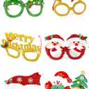 Comelodiant Glitter Christams Party Glasses 6 PCS Novelty Christmas Eyeglasses Party Favors Xmas Costume Photo Prop Accessories