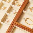 Oirlv 12 Grids Wood Jewelry Organizer Tray Stackable Jewelry Drawer Tray Bracelet/Watch Showcase Display Storage(Creamy-white)