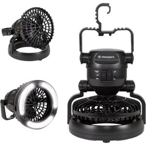 Stansport 450 18-LED Camping Lantern with Fan , Black