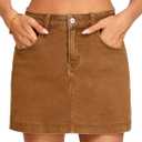 Sidefeel Skorts for Woman Jean Skirt High Waisted Stretchy Denim Skort Mini Skirts with Pockets