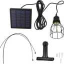 Solar Light, E27 LED Solar Lights with Suspending Metal Cage Lamp, IP65 Waterproof for Garden Yard Household Lighting