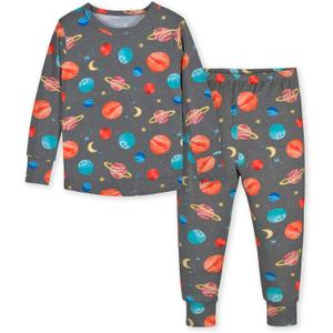 Gerber Unisex Baby Toddler Buttery Soft 2-Piece Snug Fit Pajamas with Viscose Made from Eucalyptus (Space)