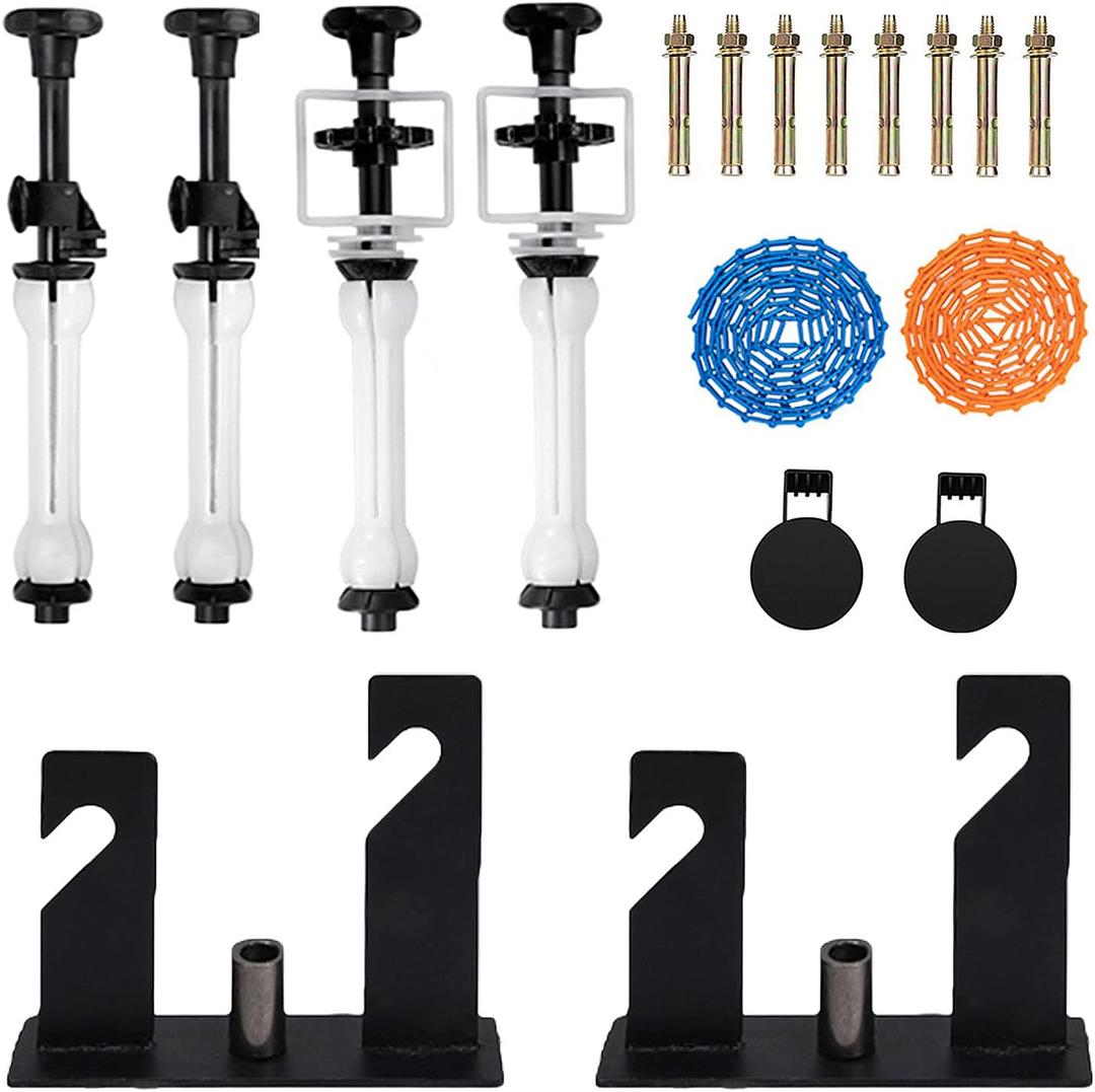 Double Roller Wall Mounting Manual Background Support System, Photo Background Ceiling Holder, for Photography, Live Streaming, Including 2 Double Hooks, 4 Expand Bars, 2 Chains, Eight Screws