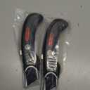 INTERNET'S BEST Ergonomic Utility Knife Set | Retractable Box Cutter with Rubber Handle | For Cutting Cardboard, Carpet & Plastic | Blade Storage in Handle | Includes 2 Razor Knives & 3 Extra Blades