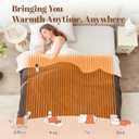 Electric Heated Blanket Full Size - 72"x84" Fast Heating Bed Blankets with 6 Heating Levels & 10 Hours Auto Off, Soft Ribbed Flannel Sherpa, Over-Heated Protection ETL, Dark Gray