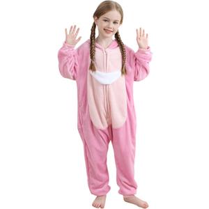 Unisex Children Animal Onesie, Halloween Costume Christmas Pajamas For Girls and Boys 4-13Y (10-11 Years, Pink)