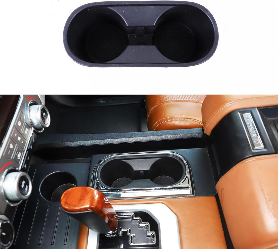 Center Console Cup Holder Insert Compatible with Toyota Tundra 2014-2021,Gear Shift Console Cup Holder Sub Assembly Protective Case Cup Holder Protector Coaster Accessories