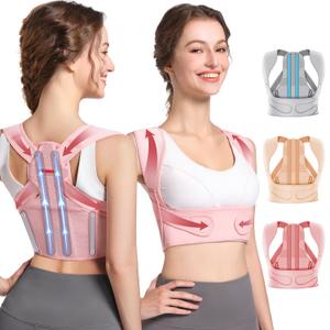 Fit Geno Posture Corrector for Women: Adjustable Lightweight Upper Back Brace for Neck Shoulder & Upper Back Pain Relief - Improve Posture Correct Hunchback Slouching Kyphosis Invisible Under Clothes (XS/S Under Bust 26"-37") (X-Small/Small, Pink)
