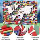 2 x 7x5ft Flags of The World Backdrop Country International Flags Banner Soccer Decorations for World Cup,Olympic, Opening Sports Event Themed Party Home Decor Photo Booth Bar Clubs Birthday Celebration