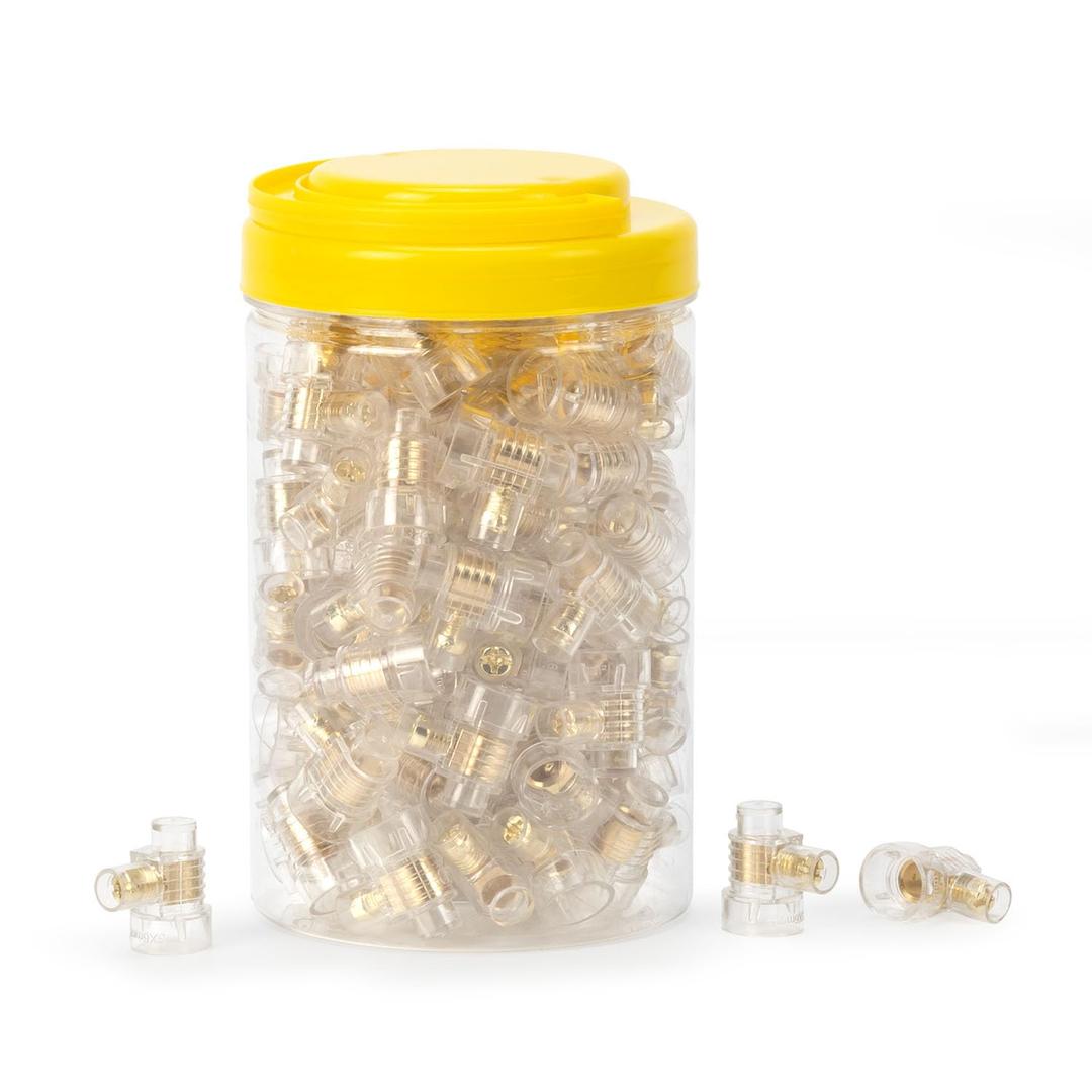 100Pcs Brass Wire Connector Nuts, Single Screw Fixing Wire end Connector Cap, Fixing Connector, nut 14-3 AWG 36mm for Connecting Wires