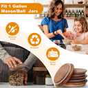 4 PCS 1 Gallon Mason Jar Lids Wooden Fits 3.7 Inch Inner Dia Replacement Mason Jar Lids Ball Glass Jar Lids Wooden Lid with Silicone Seal Canning Jars Lids Only for 1 Gallon Jars(4, Natural Acacia)