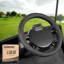 10L0L Golf Cart Steering Wheel Cover-13 Soft and Breathable Anti Slip Leather Steering Wheel Cover,Feels Good in Handling- for EZGO TXT & RXV (Black+ Red)