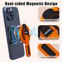 3-in-1 Magnetic Phone Grip Stand with 360 Rotation Angle Adjustment, Silicone Finger Ring & Fidget Toy Design, Gym Dual-Sided Magnetic Phone Kickstand for All Phones