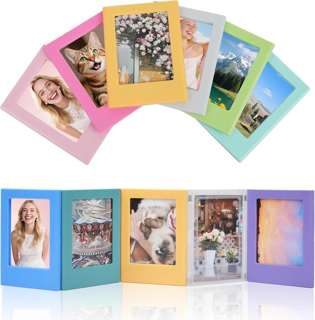 12Pack Magnetic Picture Frame, Mini Picture Magnets 2.5x3.5 inches Picture Frame for Refrigerator, Small Size Magnetic Photo Frames, Magnetic Photo Frames for Refrigerator, School, Office(Photo Size-3.3 x2.1 inches)