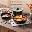 15Pcs Pots and Pans Set Non Stick, Cookware Sets with Detachable Handle, Nonstick RV Kitchen Cooking Tools Removable Handles, Oven Safe, Induction Fast, Stackable Induction Cookware,Black