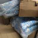 40LBS Shredded Memory Foam Filling Bean Bag Filler, Added Gel Particles Comfortable and Soft,Very Suitable for Filling Bean Bags, Pillows,Dog beds, Couch Cushion (Blue White)