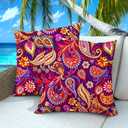 Dormirpilow Outdoor Pillows Set of 2, 26''26''Waterproof Throw Pillow for Patio Furniture, Feathers and Down Filled Outside Decorative Pillows Inserts for Garden, Porch Swing, Couch and Sofa (Paisley Floral)