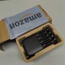 Amazon Basics 4-Bay Battery Charger for AA & AAA Rechargeable Batteries with Pre-Charged AA NiMh Batteries, LED Operation, Type A (American) Plug, 4 Count, Black