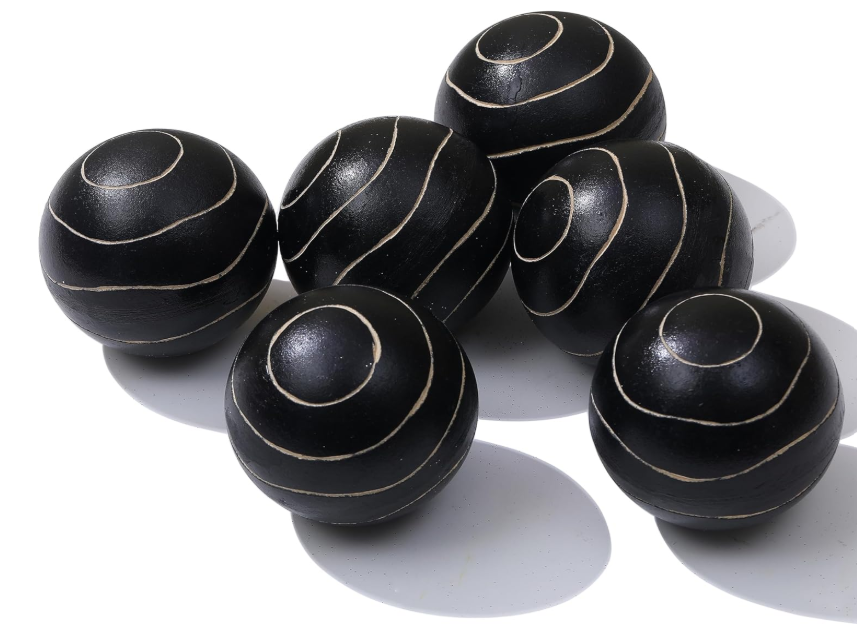 vskikris Set of 6 Decorative Orbs for Bowls and Vases  Circle Pattern  Resin Round Sphere Balls for Living, Dining Room Coffee Table Centerpiece Home Decor