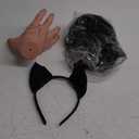 Halloween Black Braided Wig Accessories Include Pigtail Wig Creepy Hand, Necklace, and Headband Gothic Halloween Cosplay for Women