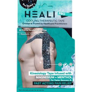 Heali Kinesiology Tape with Magnesium and Menthol, Bulk Roll, 115ft x 14in, Uncut K Tape, Knees, Back, Physical Therapy Sports Tape for Muscles and Joints Water Resistant, Blue Splatter