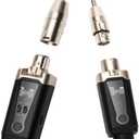 STRICH M2 UHF Wireless Microphone System XLR Mic Adapter 16 Channels, Transmitter and Receiver for Dynamic Mic, 48V Phantom Power for Condenser Microphone, Compatible with Audio Mixer PA Speaker