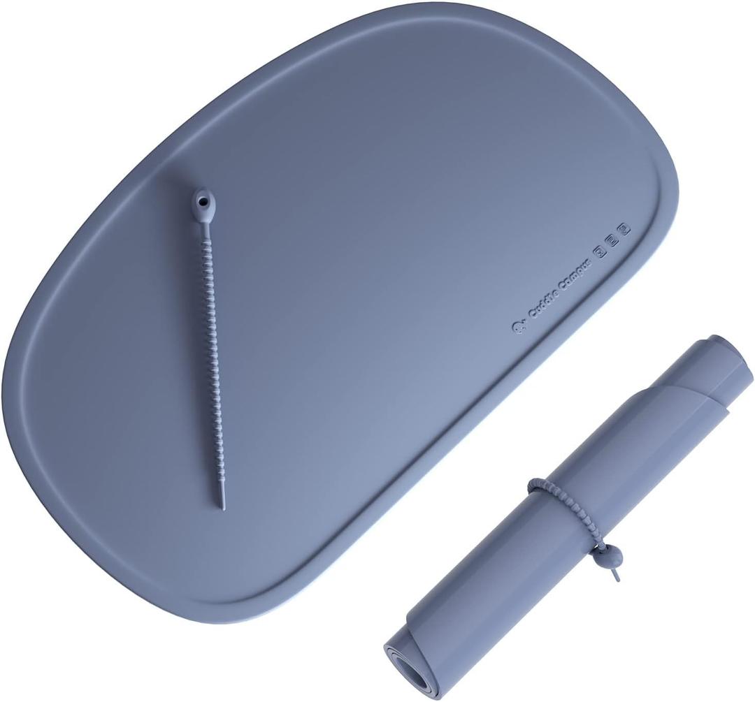 Cuddle Campus Silicone Placemat with Raised Edges for Kids,Toddlers,Babies, Non-Slip Table Setting Placemat for Dining,Come with String for Storage (Large-1 Pack, Tradewinds)