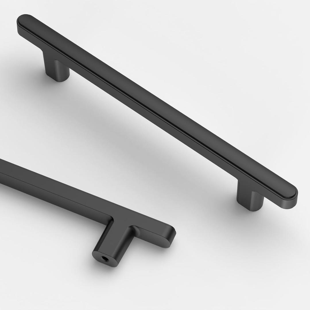 Asidrama 10 Pack 5 Inch(128mm) Matte Black Kitchen Cabinet Handles, Cabinet Pulls Kitchen Cabinet Hardware for Cupboard Drawer Pulls