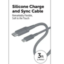 CellCandy Fast Charge And Sync Cable 3 Ft Gray Black