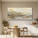 Artexist Abstract Wall Decor Modern Canvas Poster Gold Foil Wood Wall Art 24"x48" Pictures for Bedroom Wall Posters for Dining Room Area