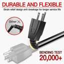 Skrizcable 16/3 13A 125V 1625W 15 FT Outdoor Extension Cord Waterproof, Weatherproof & Flame Retardant Black 3 Prong Power Cord Outside for Lawn & Garden,125 VAC 16AWG SJTW, ETL Listed