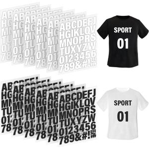 12 Sheets 588 Pieces Iron on Letters and Numbers for Clothing, 2 Inch Iron on Vinyl Letters with PU Heat Transfer Letters, A to Z, and 0-9 Iron on Alphabet Numbers for Jersey Fabric T-Shirt DIY Craft