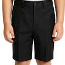 Pink Shorts for Boys Flat Front Dress School Uniform Shorts Casual Travel Hiking Shorts Size 3T (Black)
