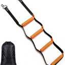4-Step Marine Rope Ladder for Boat Kayak Canoe, Heavy Duty 440LB | UV resistant polyester, 316 stainless steel hooks, non slip nylon steps, includes carry bag, reflective safety stripes