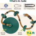 DECORLIFE Tree Swing for Kids, Adjustable Rope Swing Disc Swing for Outside with Platform Carabiners and Strap Outdoor, Playground Accessories, Green