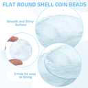 uxcell 50Pcs 50mm Round Capiz Sea Shells, Round Natural Capiz Shells Discs Charm with Hole for Seashell Wind Chimes Curtain Home Decoration, Light Blue