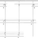 PROWORX 5-8 Ft Closet Organizer System, White Adjustable Custom Metal Wire Shelving Wall Mounted, Expandable Organization and Storage Shelf Kit with Hanging Rods