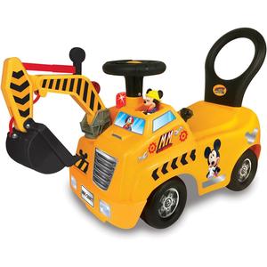 Kiddieland Disney Mickey Activity Crane Ride-On for Toddlers with Music, Lights & Sounds, Steering Wheel Horn, Up/Down Crane Arm, Ages 1-3 Indoor Outdoor Foot-to-Floor Toy