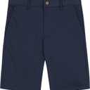 Nautica Boys School Uniform Flat Front Twill Short (Blue)