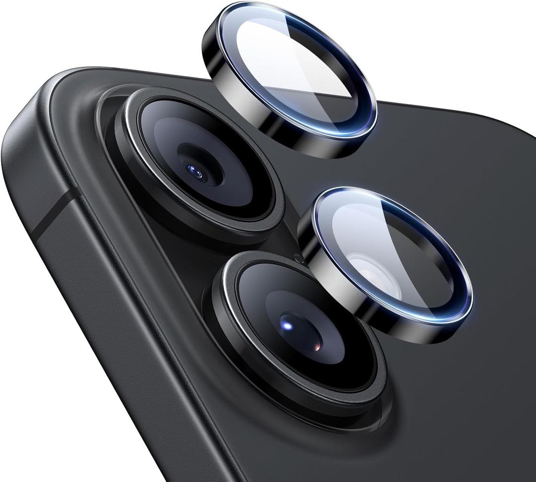 ESR 2 Pack for iPhone 17/iPhone 16/iPhone 16 Plus, Camera Lens Protector, Ultra-tough HD Individual Lens Protectors, Scratch Resistant, Ultra-thin Tempered Glass, Black