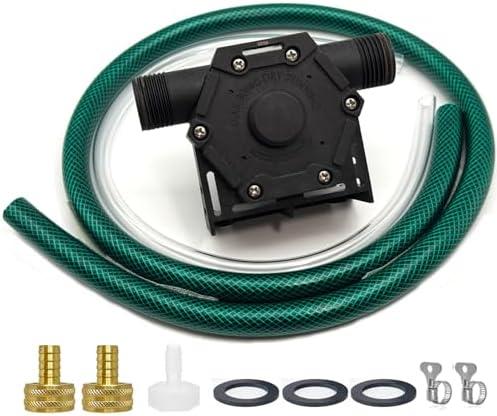 Drill Water Transfer Pump 750GPH, Mini Hand Drill Pump Self Priming for Aquariums Rain barrels Fish tanks, Easy to Use for Water, Oil Fluid Transferring Include Hoses and Adapter