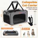 Cat Carrier Soft Sided Airline Approved Portable Travel Bag, Gray