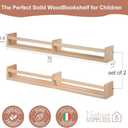 birola Nursery Shelves for Wall 32inches Set of 2Natural Wood Wall Bookshelves for Kids Room - Floating Nursery Bookshelves (32inches Set of 2)