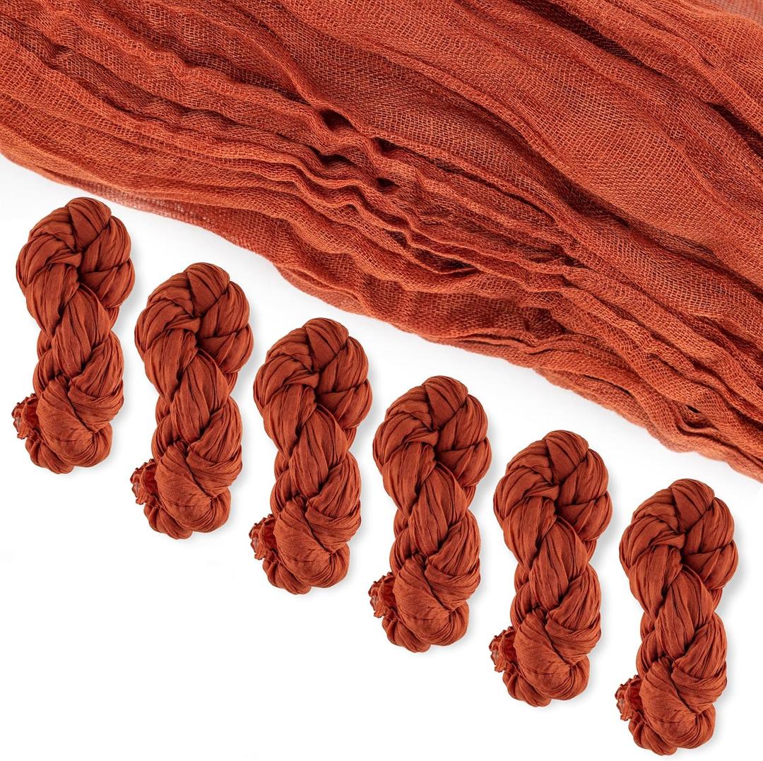 6 Pack Cheese Cloth Table Runners, 10 Foot Cheesecloth Table Runner Boho, Cheesecloth Table Runner 35x120, Terracotta Cheesecloth Table Runner, Terracotta Table Runners, Wedding Arch Draping Fabric