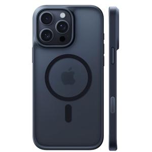 TORRAS Ultra Magnetic for iPhone 15 Pro Case, [3X Military-Grade Drop Tested] [Compatible with MagSafe], Shockproof Translucent Durable Slim Protective Anti-Scratch Anti-Fingerprint, Black