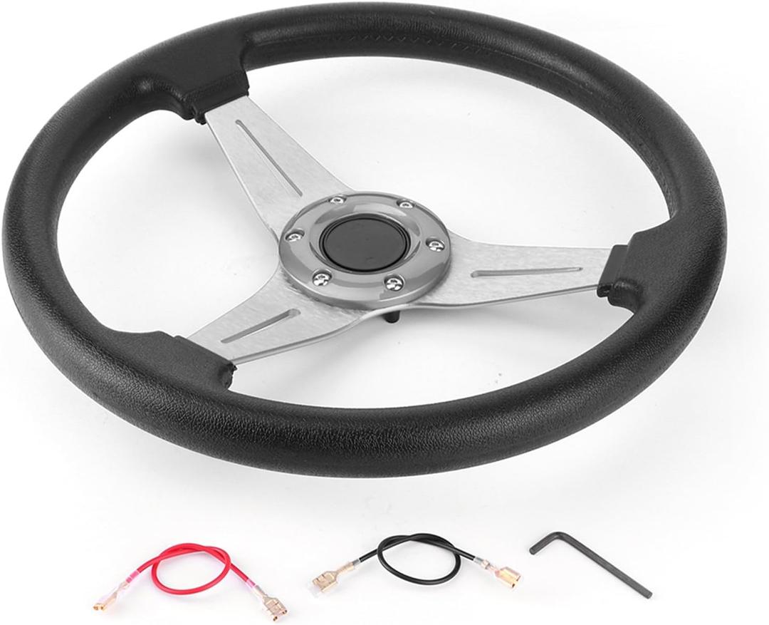 Racing Car Drifting Steering Wheel Replacement Universal Modified Accessory for Driver Experience Upgrade (Silver),Auto Interior and Exterior Modifiion