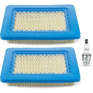 BlueStars 2 Pcs 491588S Air Filter 5062K Spark Plug - Compatible with 491588 399959 625-675 Troy-Bilt TB110 TB230 TB210 725ex 675ex 625e 625-675 Toro 20332 Craftsman 33644 Push Lawn Mower